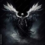 Black Angel Death Azrael Wings Archangel Mythology Religion Art Symbol  Generative AI Tools Technology illustration Stock-Illustration | Adobe Stock