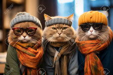 209403817-eine-gruppe-cooler-katzen-die-trendige-brillen-schals-und-mützen-tragen-und-eine-pos...jpg