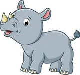 Das Niedliche Baby Nashorn Mit Dem Aufgeregten Ausdruck, Karikatur, Tier,  Bunt PNG und Vektor zum kostenlosen Download